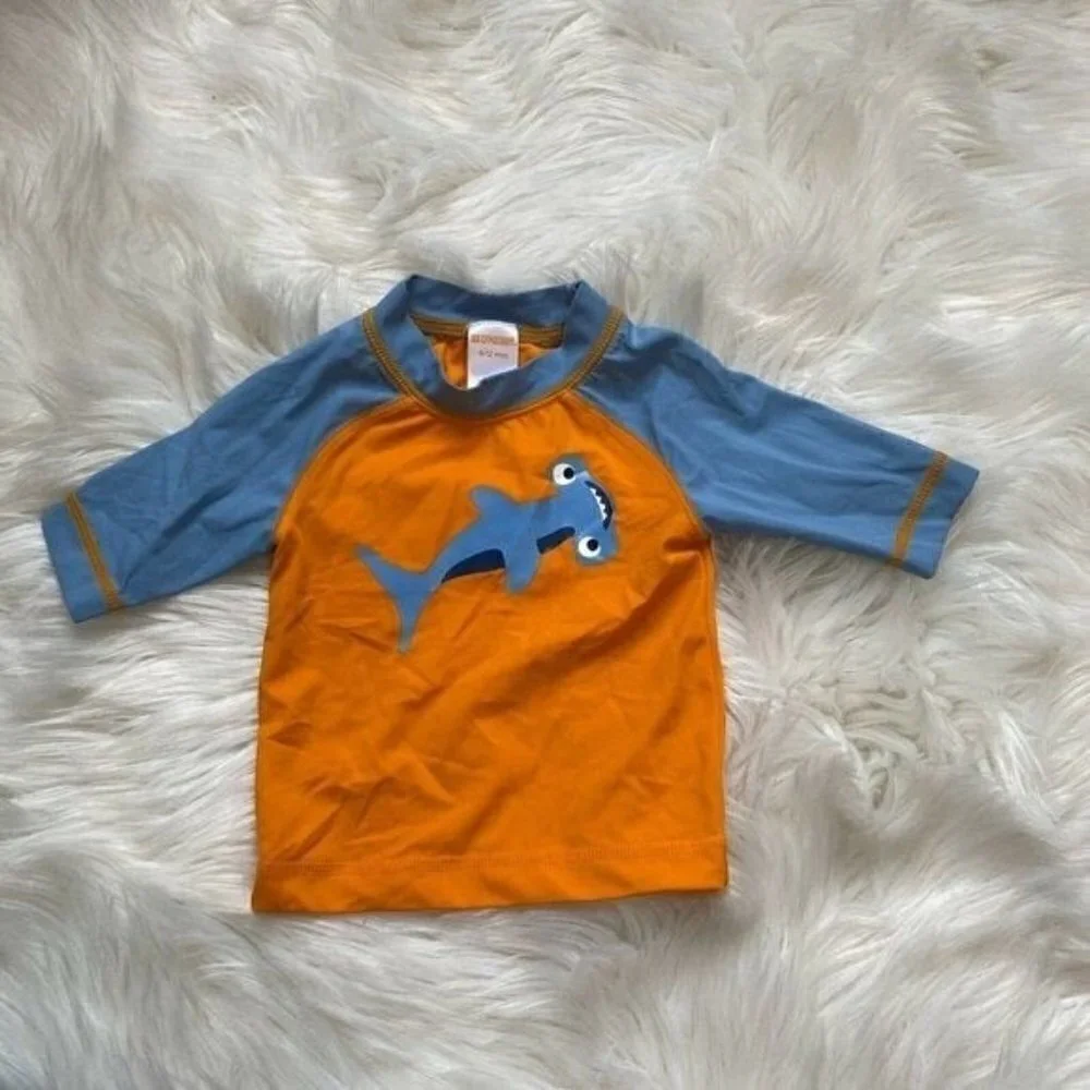 Gymboree Boys Rash Guard Swim Cover Up Shirt Size 6-12 Months